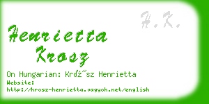 henrietta krosz business card